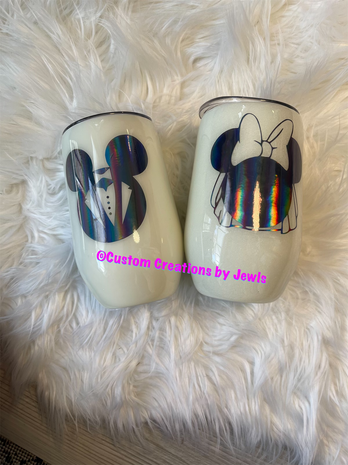 Mr and Mrs mouse 16oz wine tumbler set