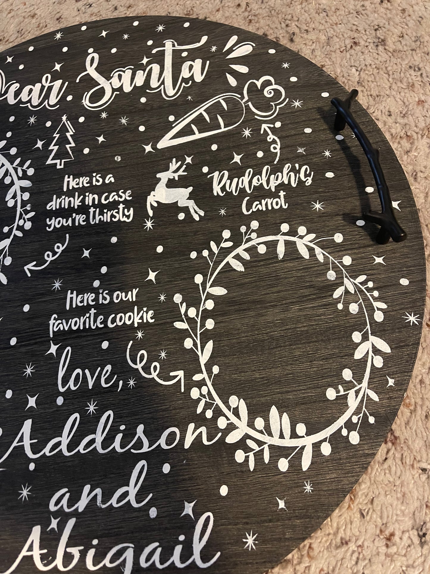 Personalized Santa treats tray