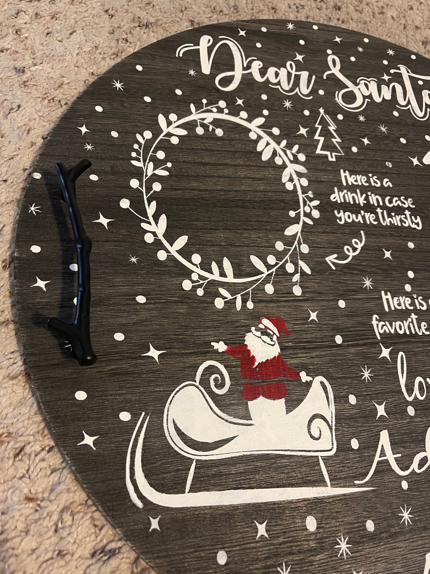 Personalized Santa treats tray