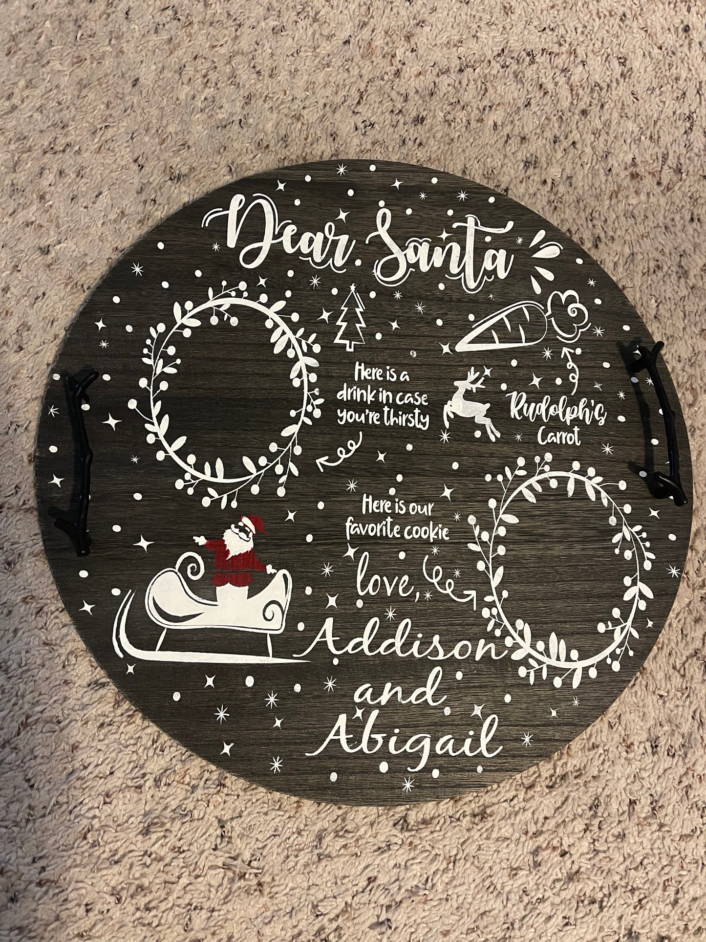 Personalized Santa treats tray