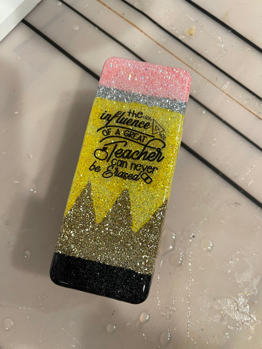 Teacher pencil themed dry erase eraser