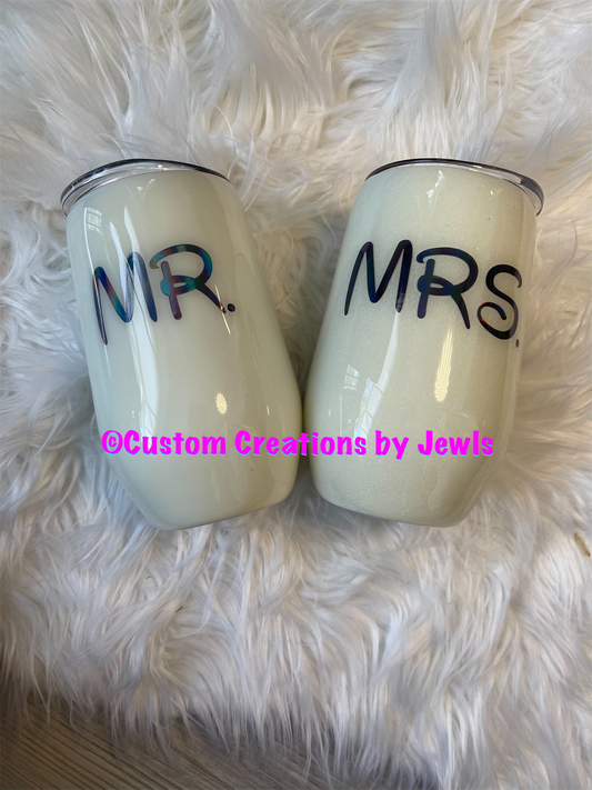 Mr and Mrs mouse 16oz wine tumbler set